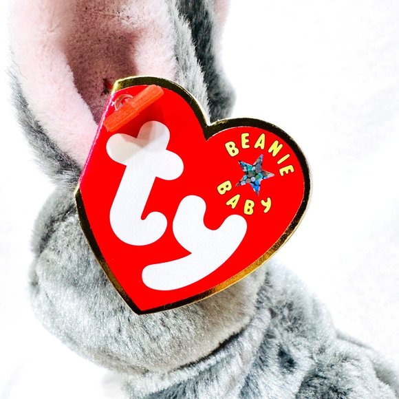 Ty Y2K Hopper Bunny Rabbit Beanie Baby w/All Tags & Heart Protector - Picture 9 of 12